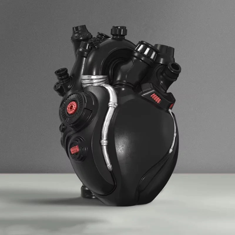 Home Decor Mechanical Heart Cardiac Vase Home Desktop Decoration Crafts Resin Home Flower Arrangement Decoration Ornaments