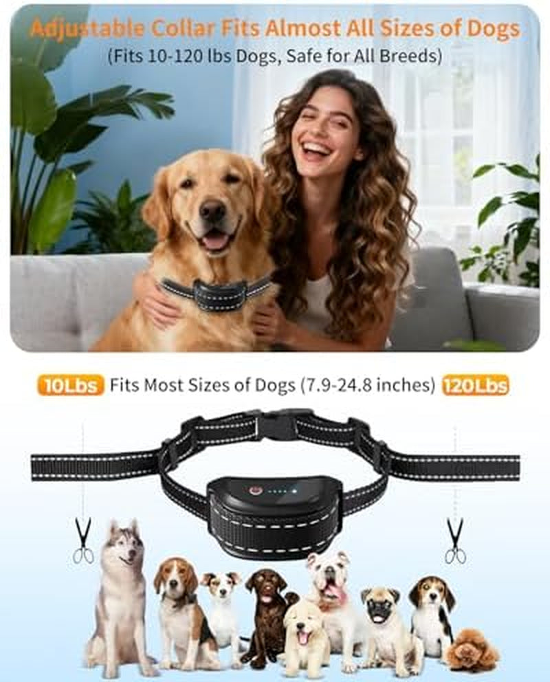 Dog Shock Collar with Remote Control – Shock Collar for Dogs 10–120 Lbs, 2000FT Long Range IPX7 Waterproof Rechargeable Dog Training Collar with 4 Safe Modes Beep Vibration Shock & Flashlight Blk
